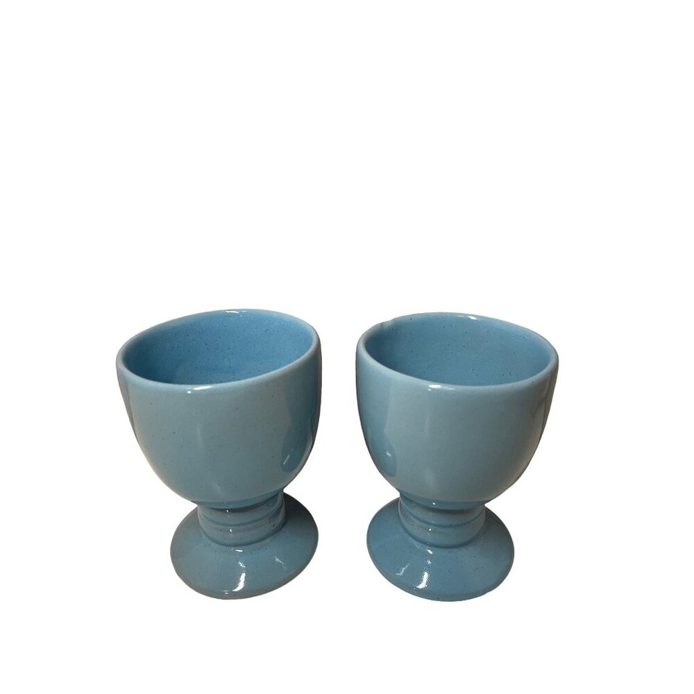 Vintage Blue‎ Frankoma Footed Tumbler Goblet Chalice 26LC Art Pottery